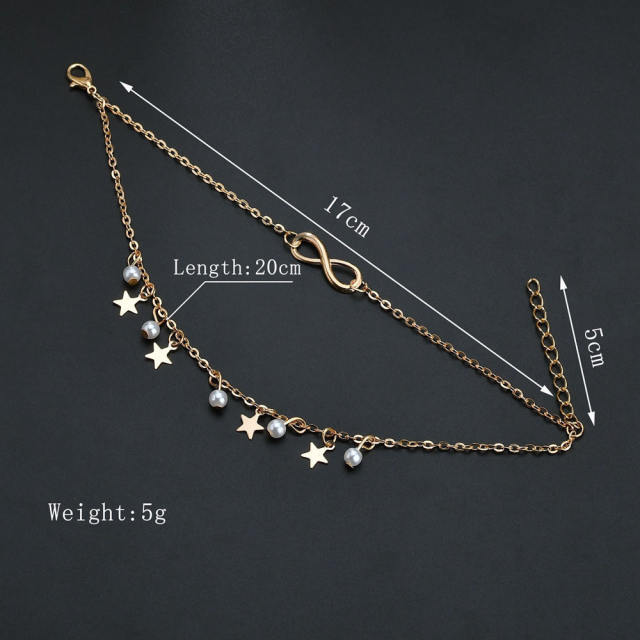 Double layer chain anklet