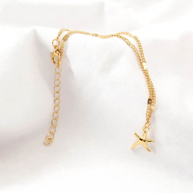 Starfish charm chain anklet