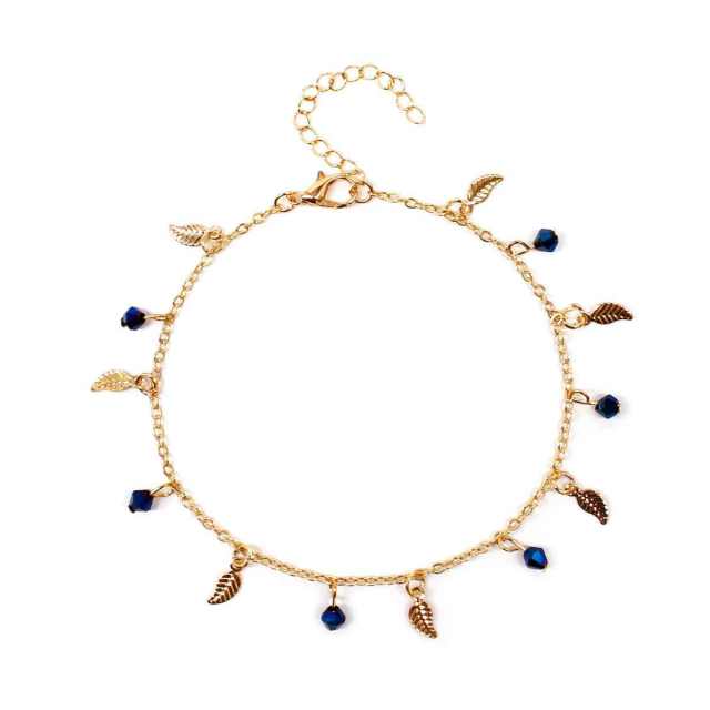 Leaves charm chain anklet