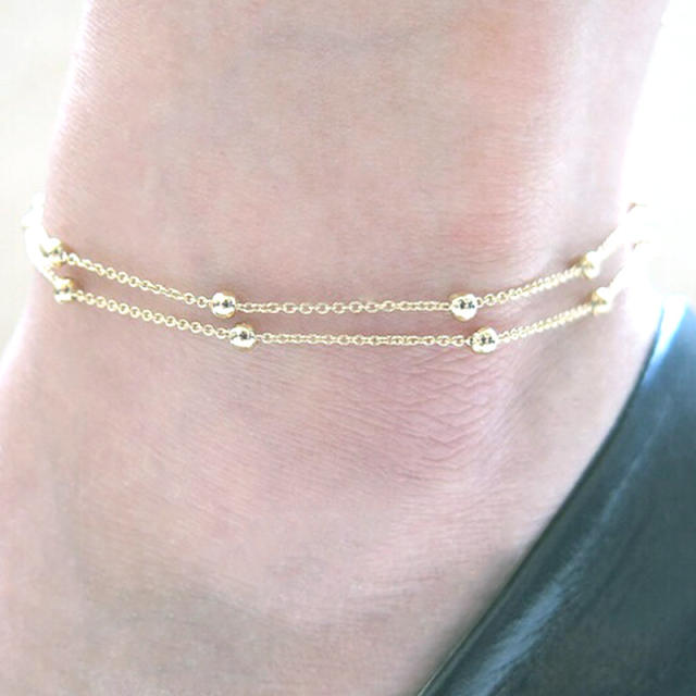 Double-layer chain anklet