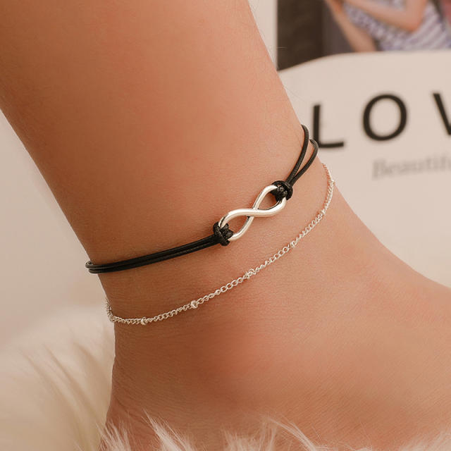 8 pendant rope chain anklet