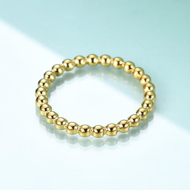 Simple bead shape titanium stee ring