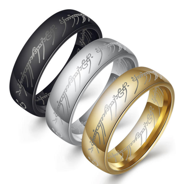 Lord of the Rings titanium steel rings