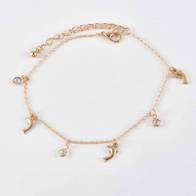 Star Moon double-layer chain anklet