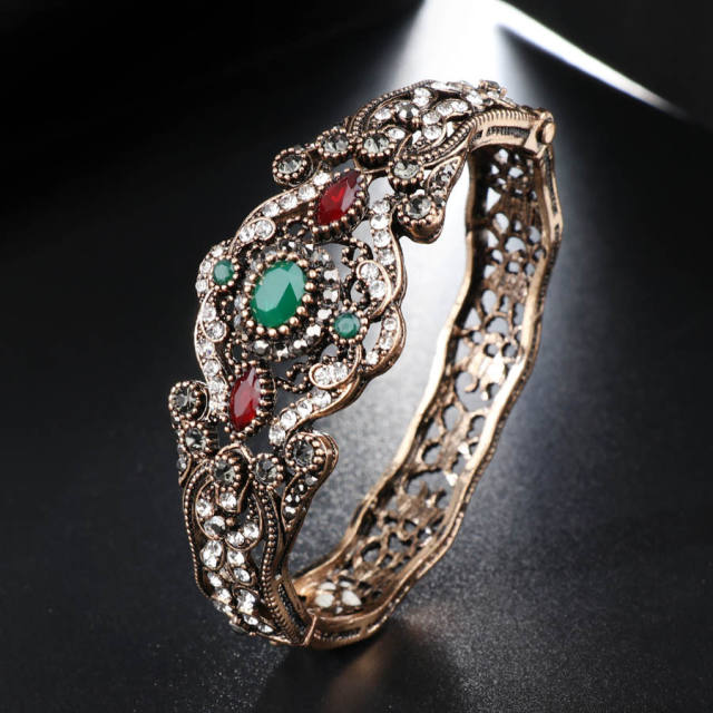 Vintage Turkish bohemian style diamond bracelet