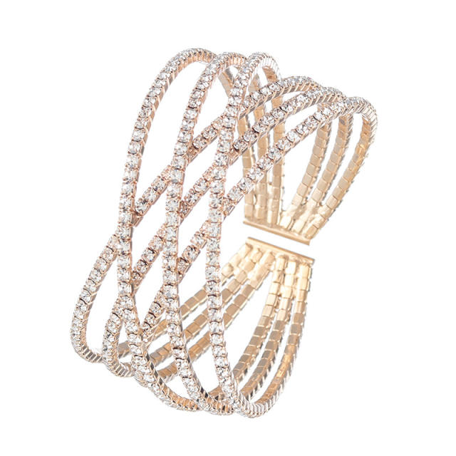 New six-row Diamond Cross personality steel wire bracelet