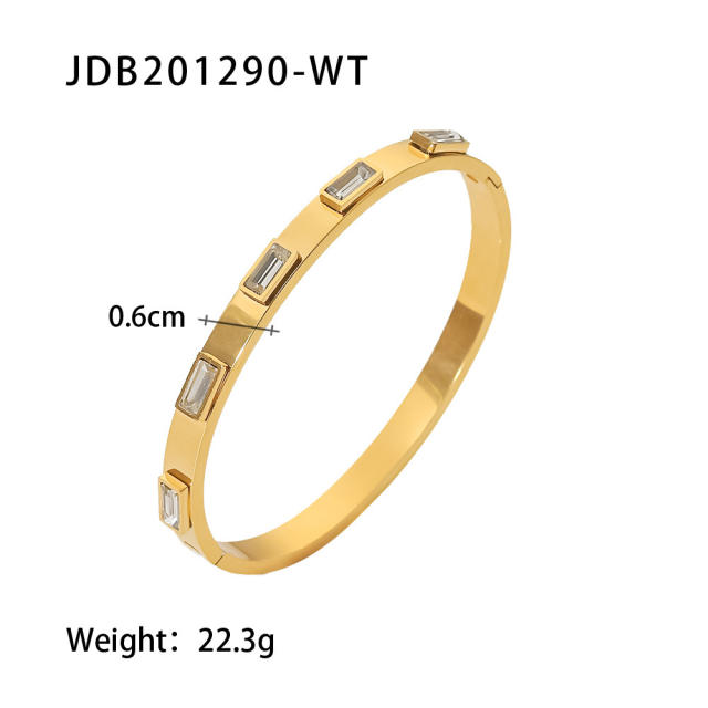 INS summer design cubic zircon stainless steel bangle