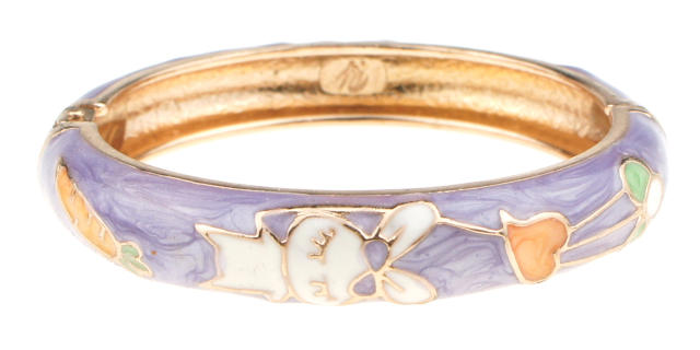 Rabbit enamel bangle for children