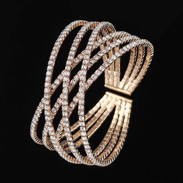 New six-row Diamond Cross personality steel wire bracelet