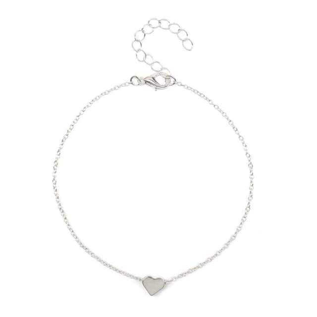 Heart chain anklet
