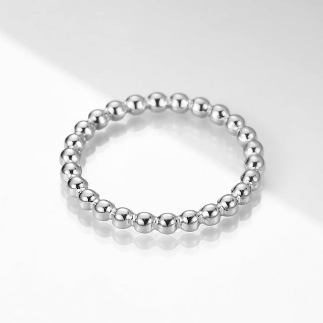 Simple bead shape titanium stee ring