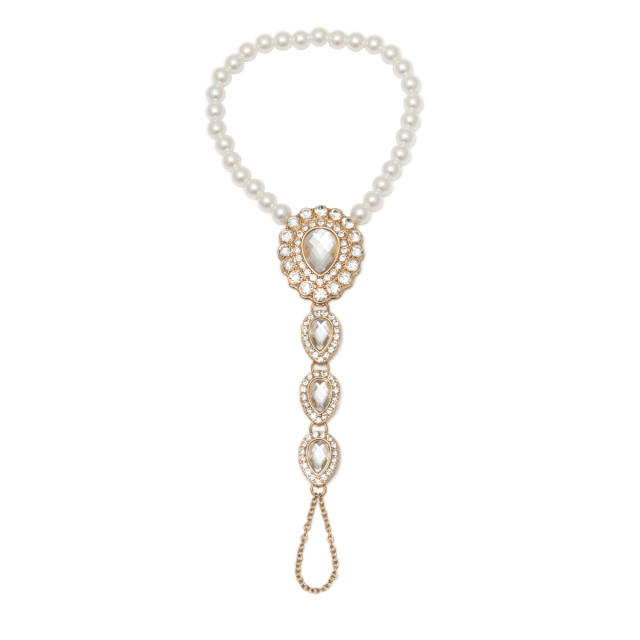 Cubic zirconia pearl anklet