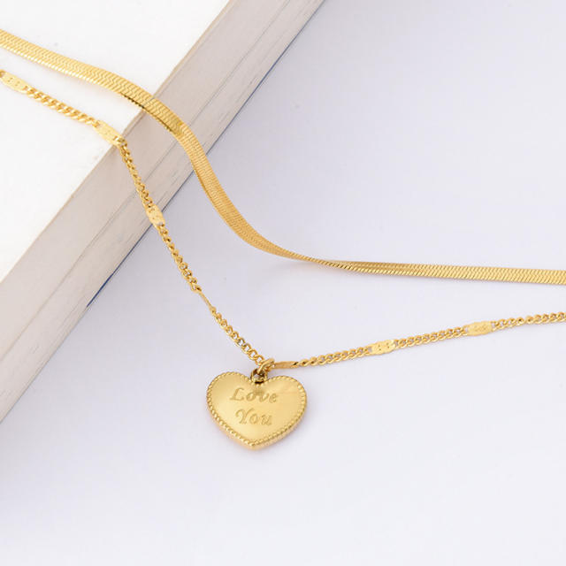 18KG stainless steel two layer heart anklet