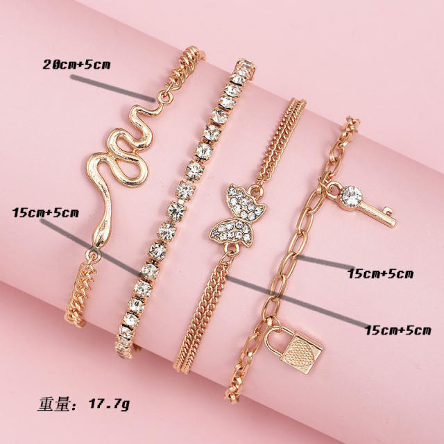 Butterfly chain bracelet