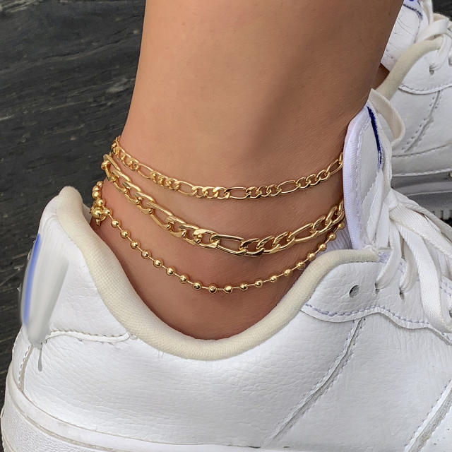 Chain anklet 3 pcs set