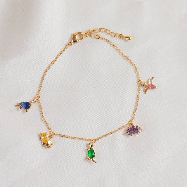 Raibow CZ animal 18KG dainty necklace/bracelet/anklet