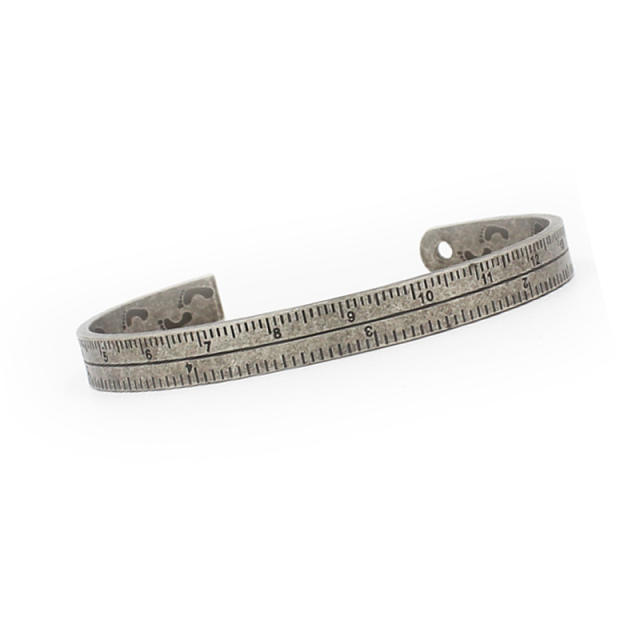 Ruler titanium steel cuff bangle