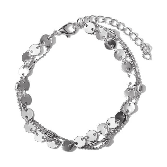 3-layer sequin chain anklet
