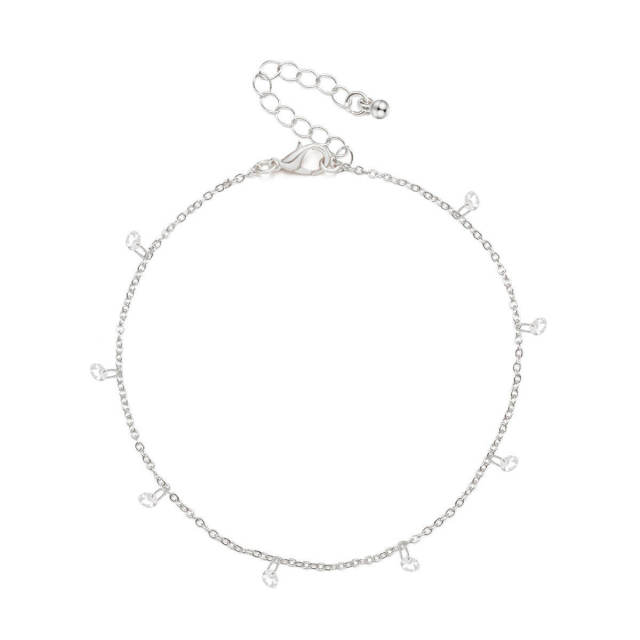 Rhinestone chain anklet