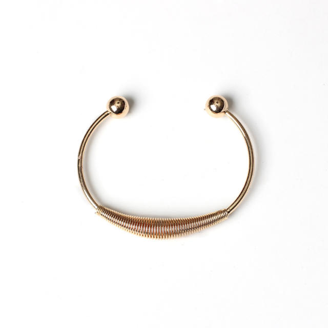 Fashion spring copper open  cuff bangle