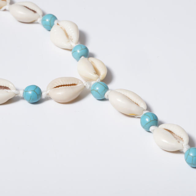 Shell turquoise anklet