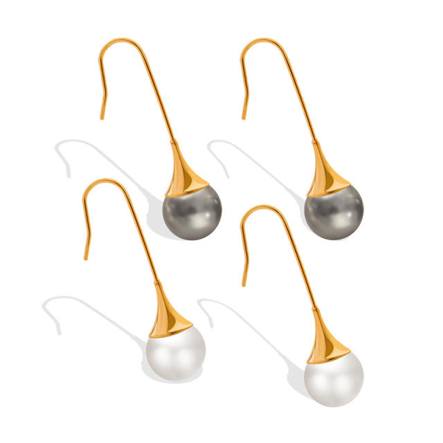 Faux pearl elegant dangle earrings