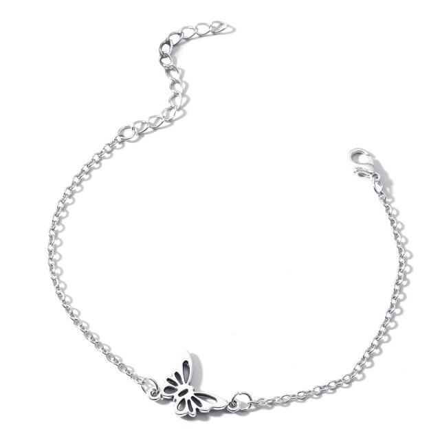Butterfly pendant chain anklet