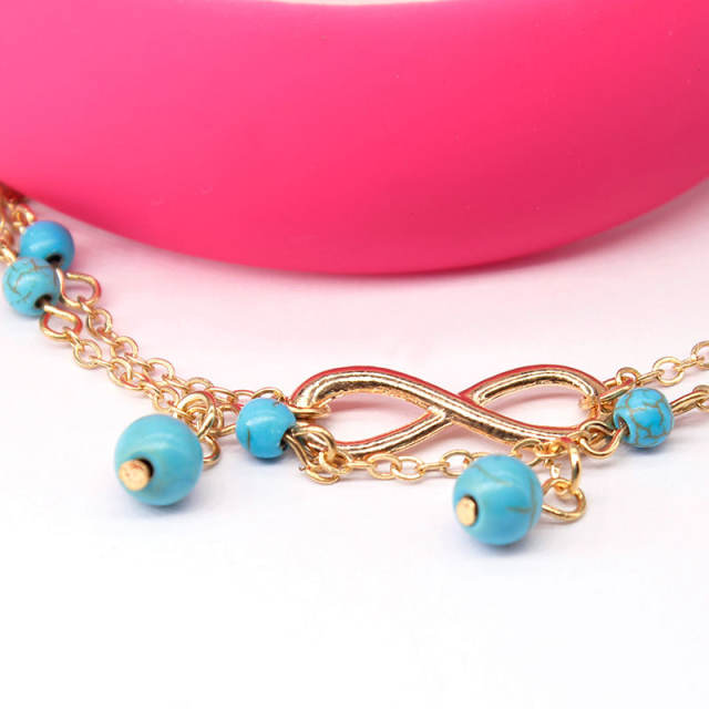 Double layers infinite chain anklet