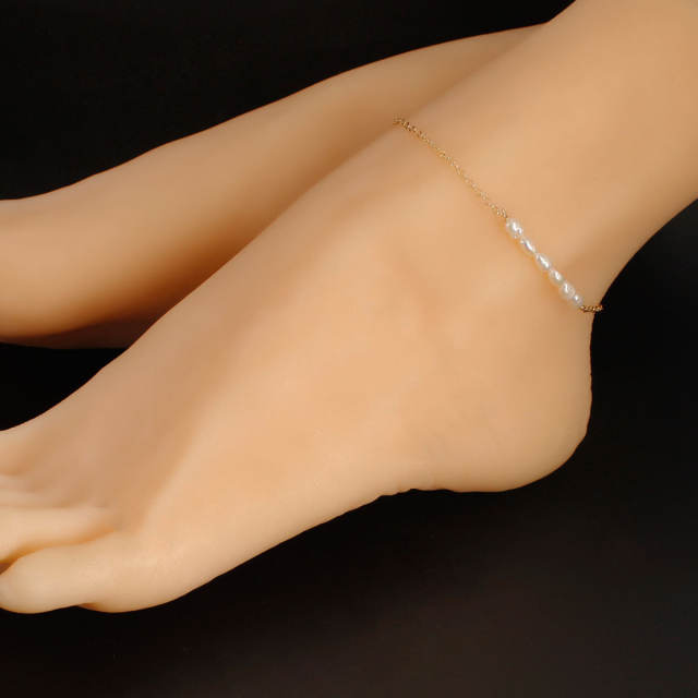 Pearl chain anklet