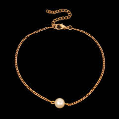 Faux pearl chain bracelet