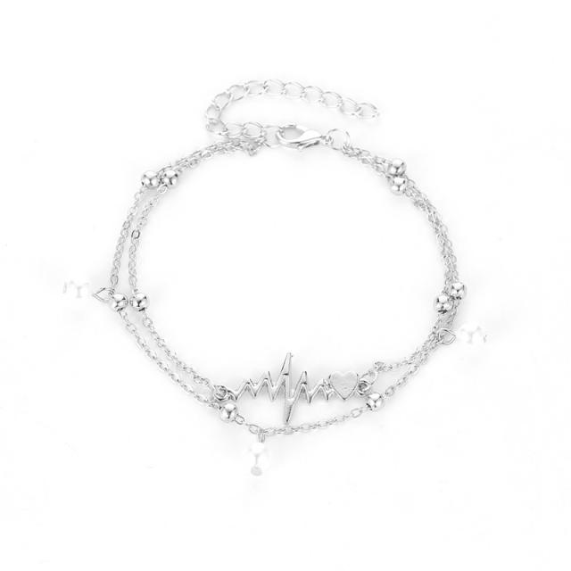 Pearl Pendant double-layer chain anklet