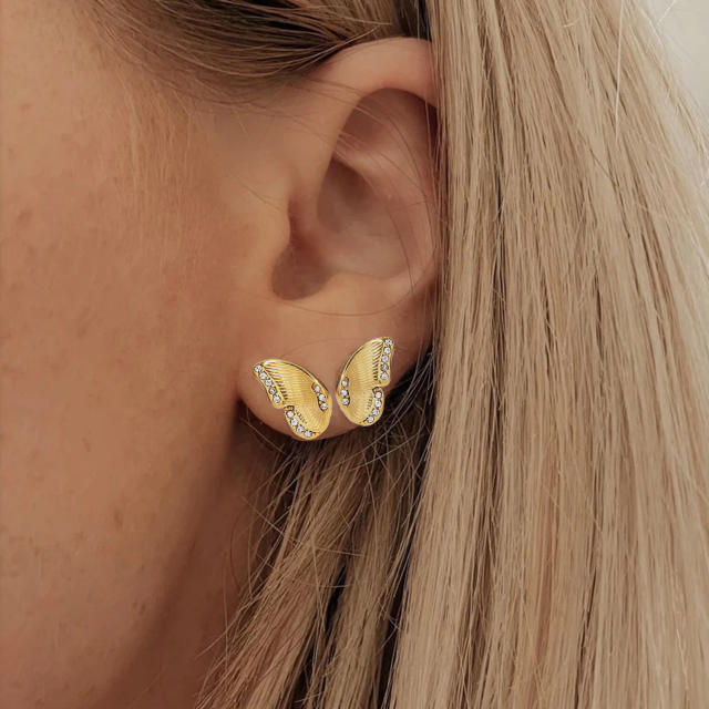 18KG stainless steel butterfly ear studs