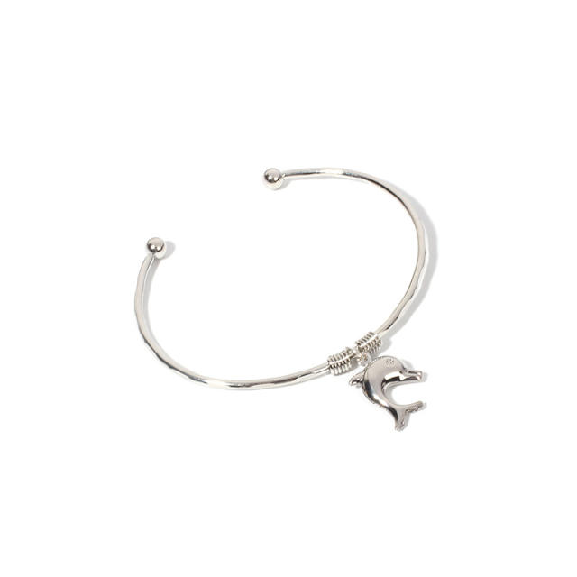 Charm alloy open bangle