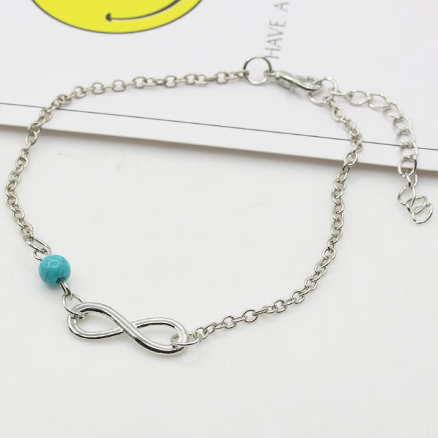 8 turquoise chain anklet