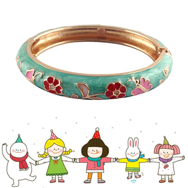 Flowers enamel bangle for children