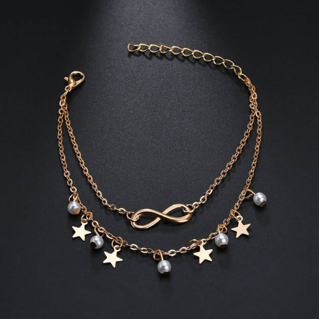 Double layer chain anklet
