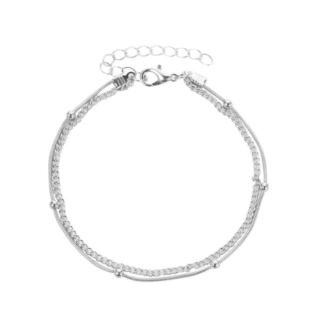 Fashion double-layer chain anklet