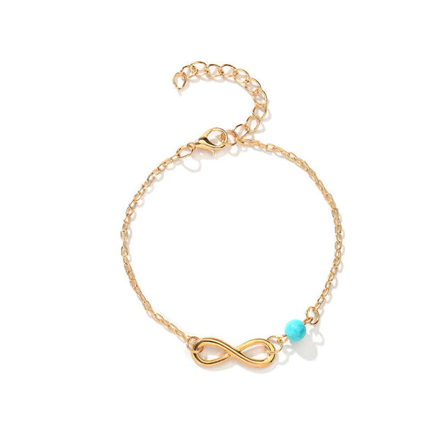 8 turquoise chain anklet