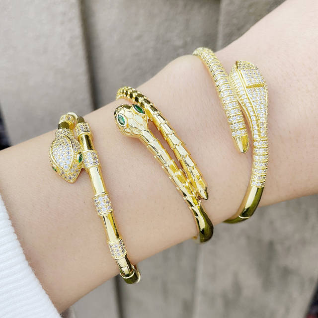 Diamond snake luxury bangle bracelet