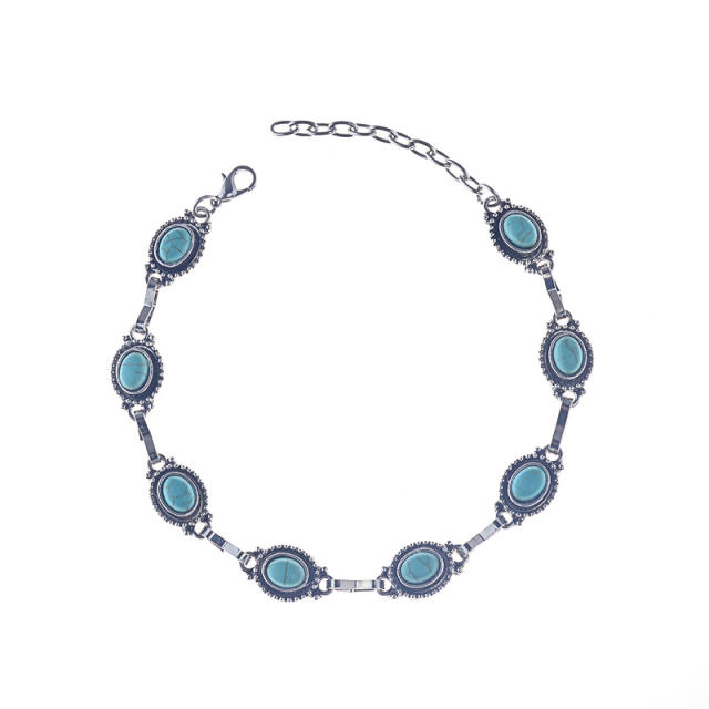 Turquoise chain anklet