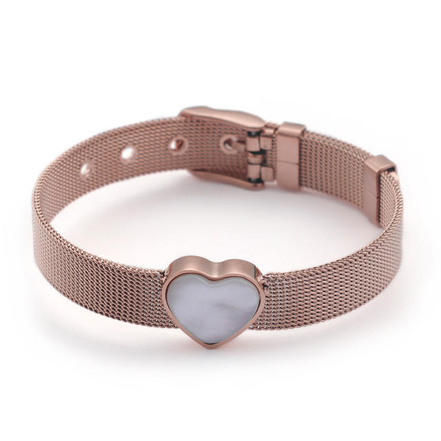 Heart mesh bangle bracelet