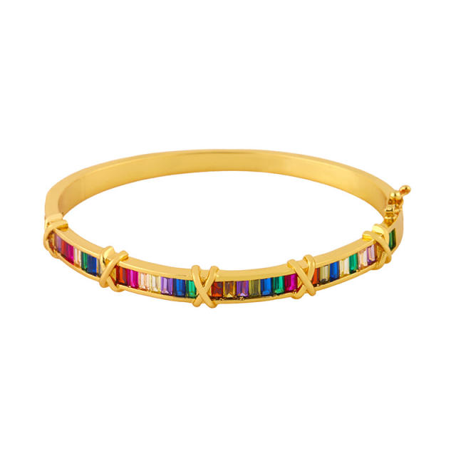 Fashion half circle color zircon bracelet