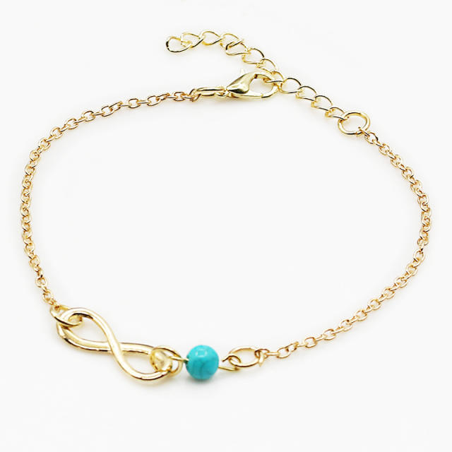 8 turquoise chain anklet