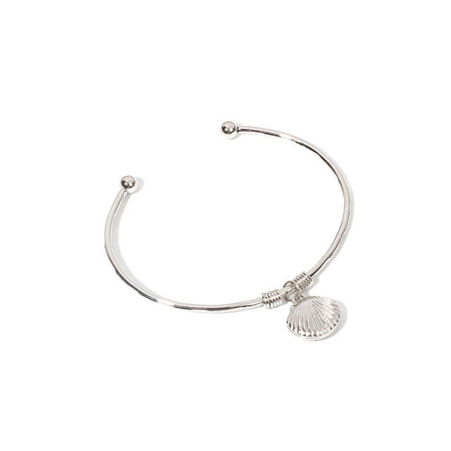 Charm alloy open bangle