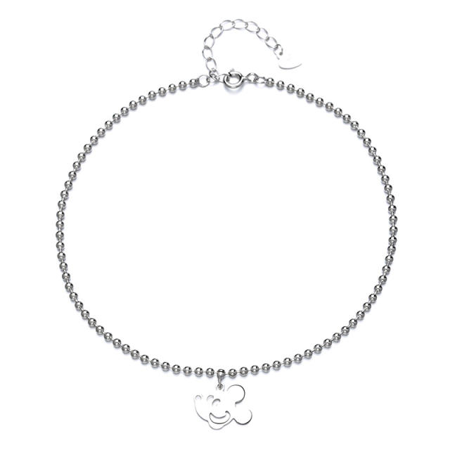Smiling face dainty charm anklet