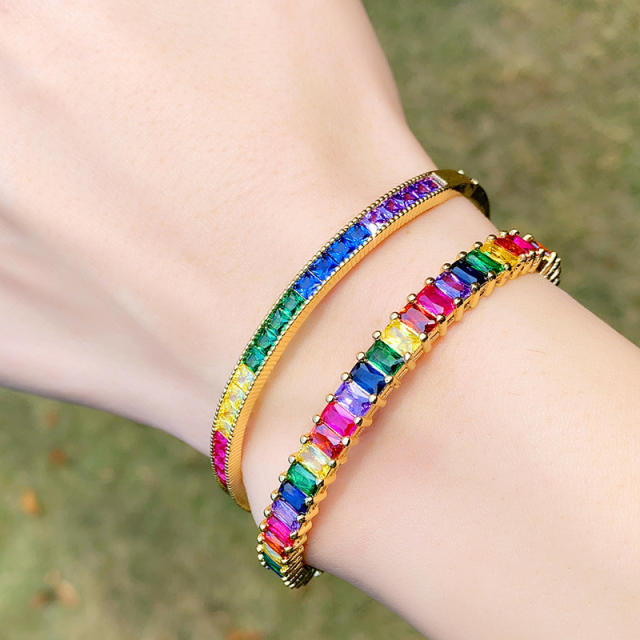 Fashion half circle full circle color zircon bracelet