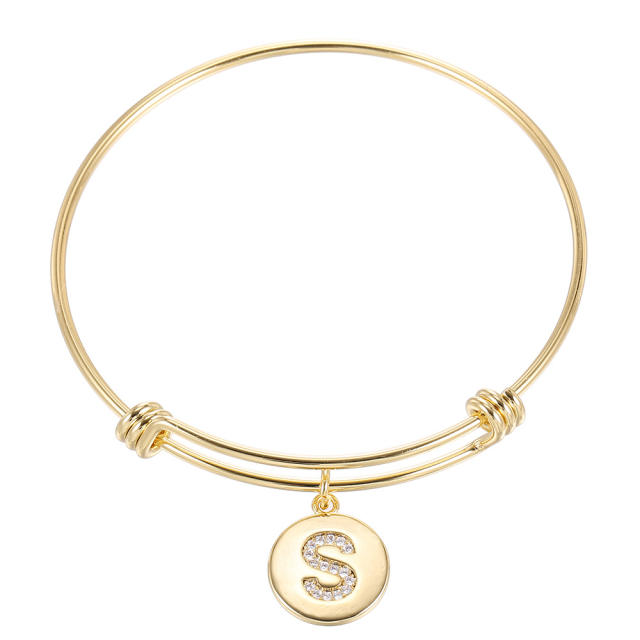 Initial letter tag bangle