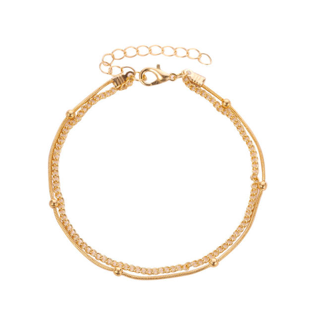 Fashion double-layer chain anklet