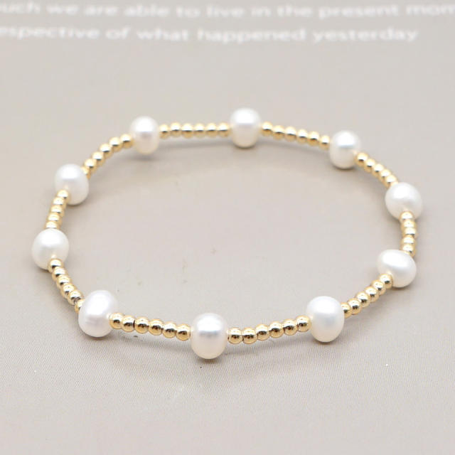 Seed bead pearl bracelet