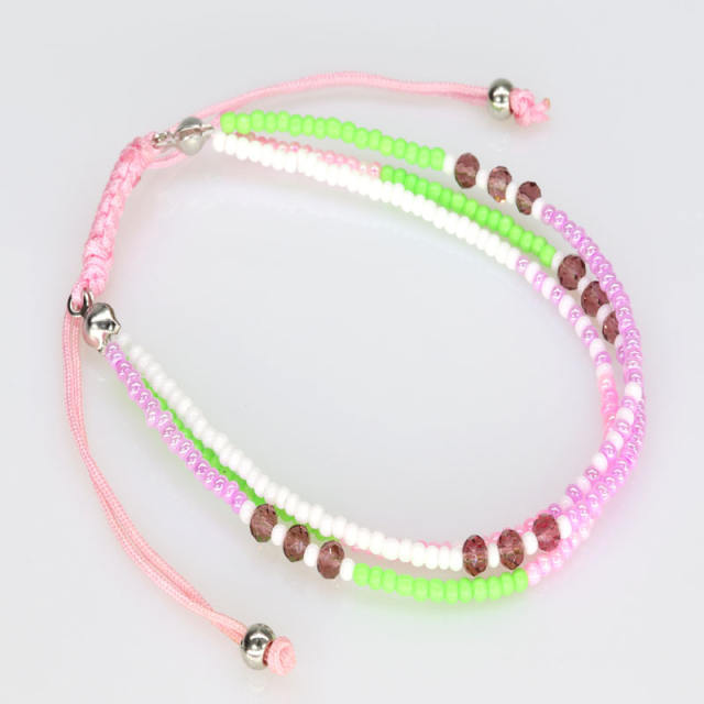 Multilayer seed bead bracelet